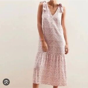 Banana Republic women’s maxi charcoal gray tiered V-Neck tie long dress women SM